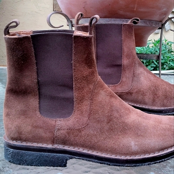 🆕 SOLD!!! $689 John Varvatos Brown Suede Chelsey Boots - Picture 4 of 11